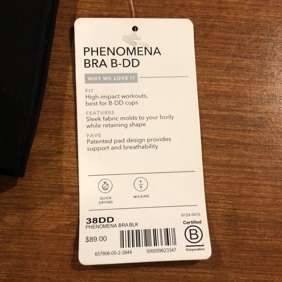 Athleta phenomena black bra size 38DD NWT - Picture 3 of 6